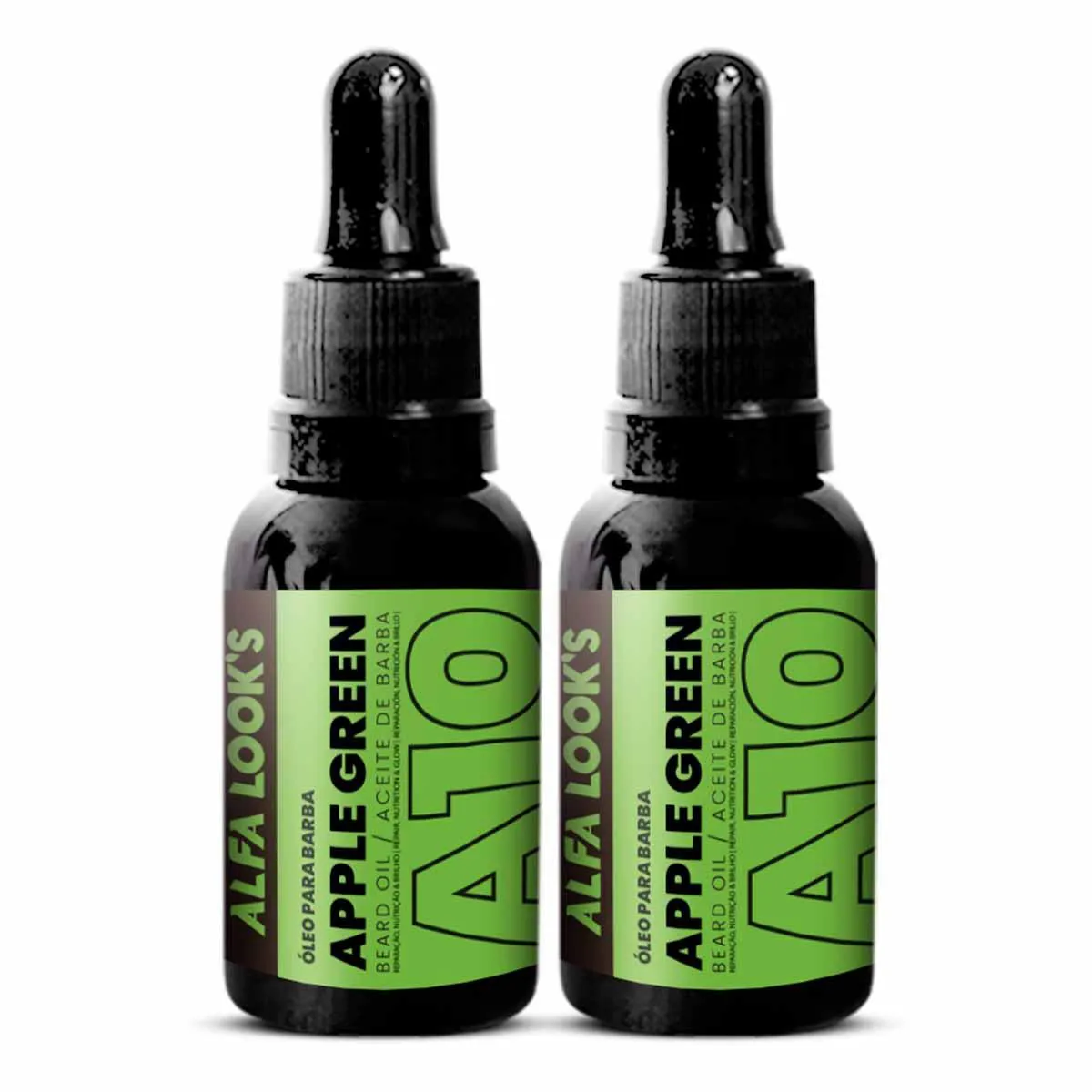 KIT 2X OLEO PARA BARBA APPLE GREEN A10 30ML ALFA LOOK`S