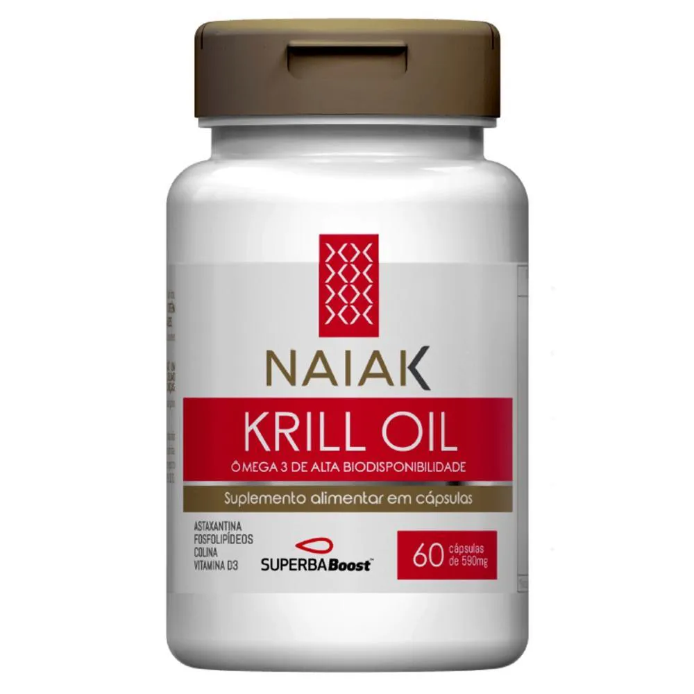 Krill Oil Ômega 3 Alta Biodisponibilidade 60 Cápsulas Naiak Natural
