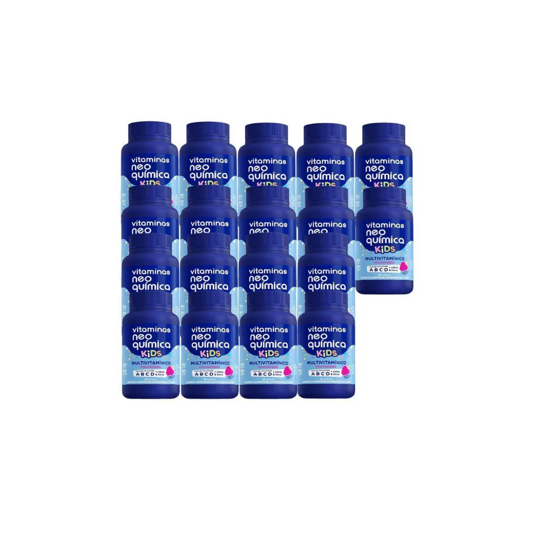 KIT 18 VITAMINA KIDS MORANGO 60 COMP MASTIGáVEIS NEO QUIMICA