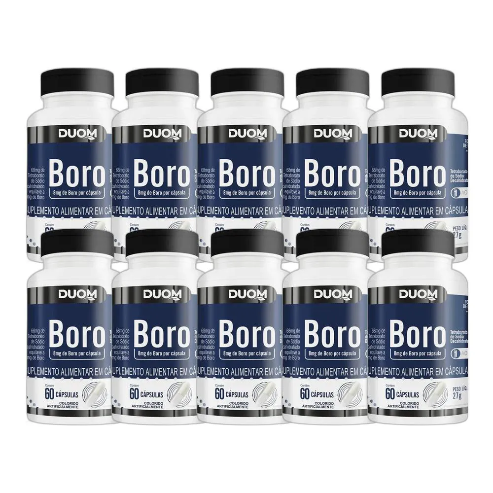 KIT 10X SUPLEMENTO ALIMENTAR BORO 60 CPS - DUOM