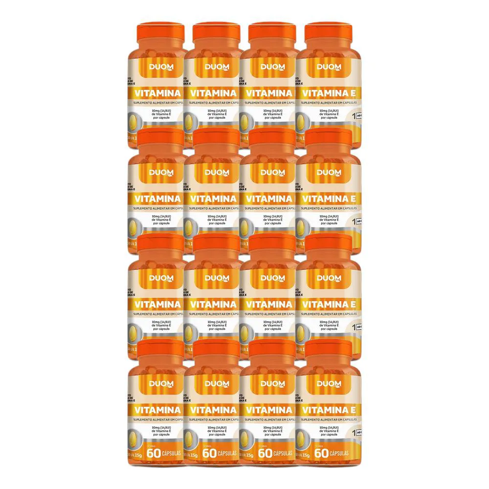 KIT 16X SUPLEMENTO ALIMENTAR VITAMINA E 60 CPS - DUOM