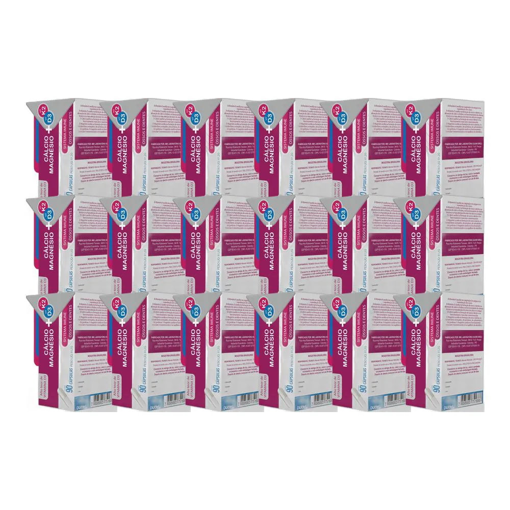 KIT 18X SUPLEMENTO ALIMENTAR CáLCIO D3 MAG K2 90 CPS - DUOM