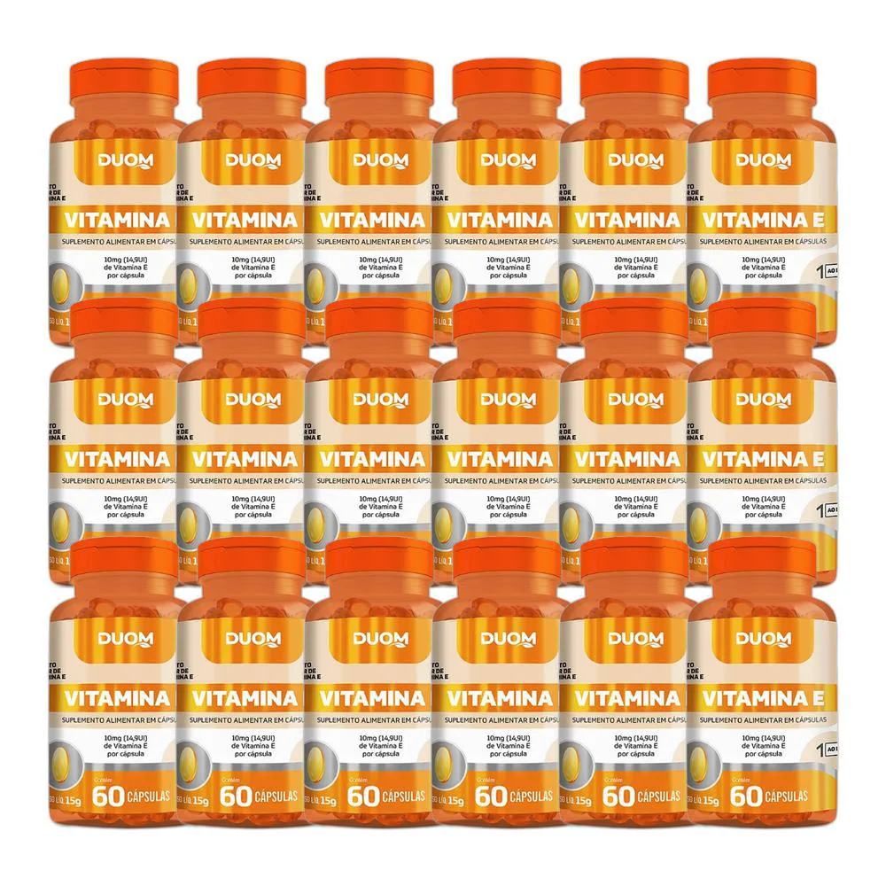 KIT 18X SUPLEMENTO ALIMENTAR VITAMINA E 60 CPS - DUOM