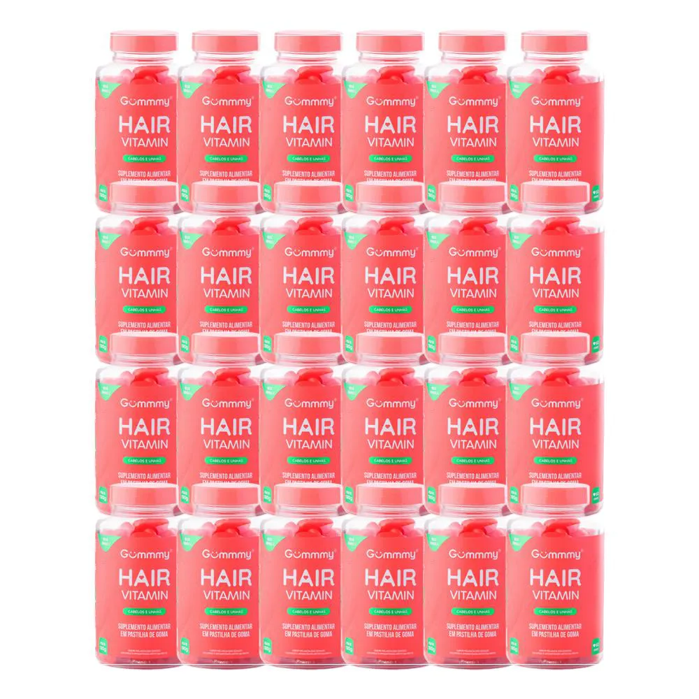 KIT 24X VITAMINA HAIR CABELOS E UNHAS 30 U MELANCIA - GUMMMY