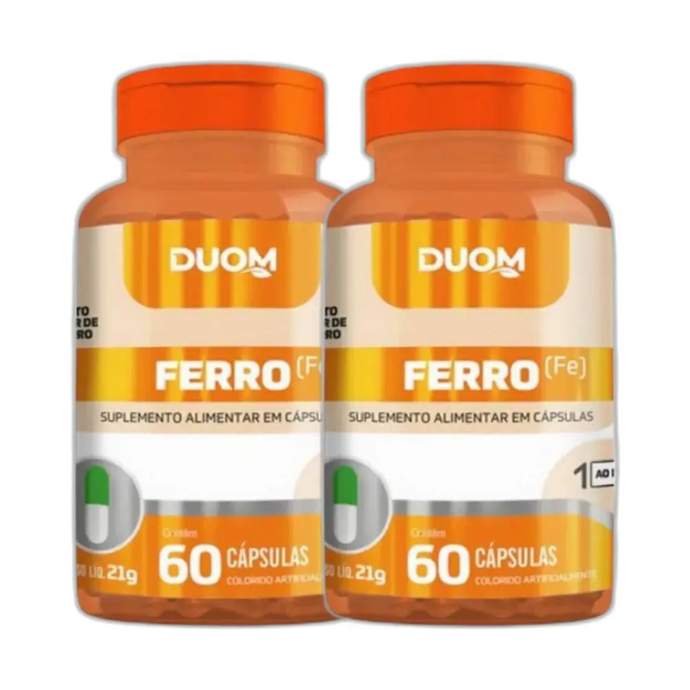 KIT 2X SUPLEMENTO ALIMENTAR FERRO 60 CPS - DUOM