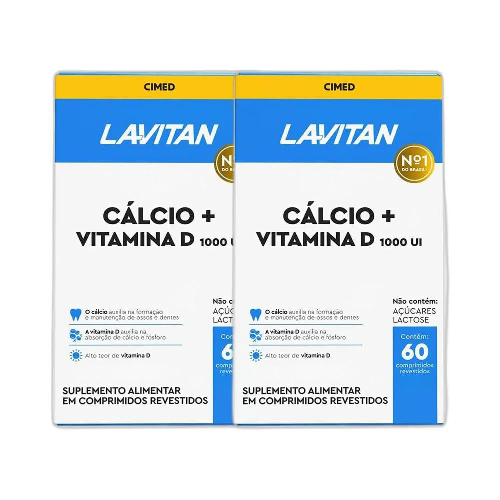 KIT 2X SUPLEMENTO CALCIO + VITAMINA D 1000UI 60CPR - CIMED