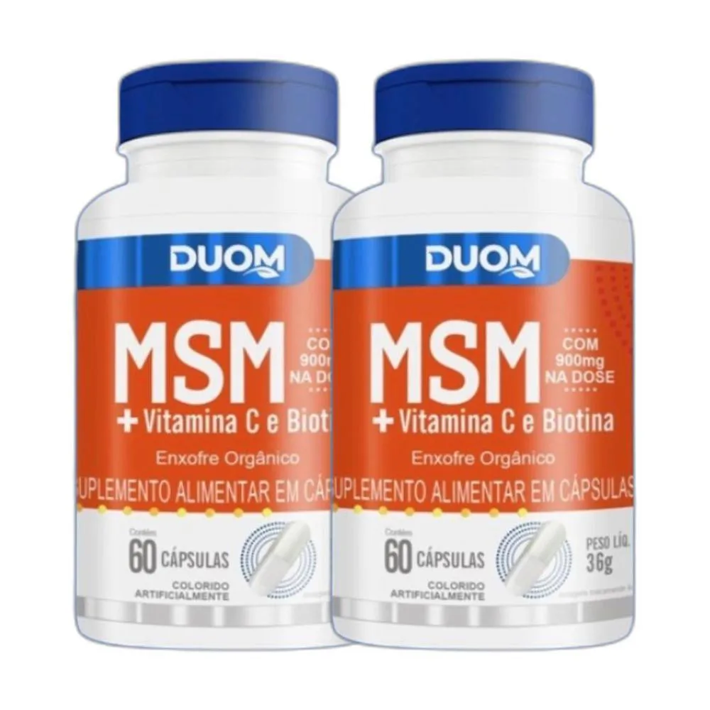 KIT 2X SUPLEMENTO MSM+VITAMINA C E BIOTINA 60 CPS - DUOM