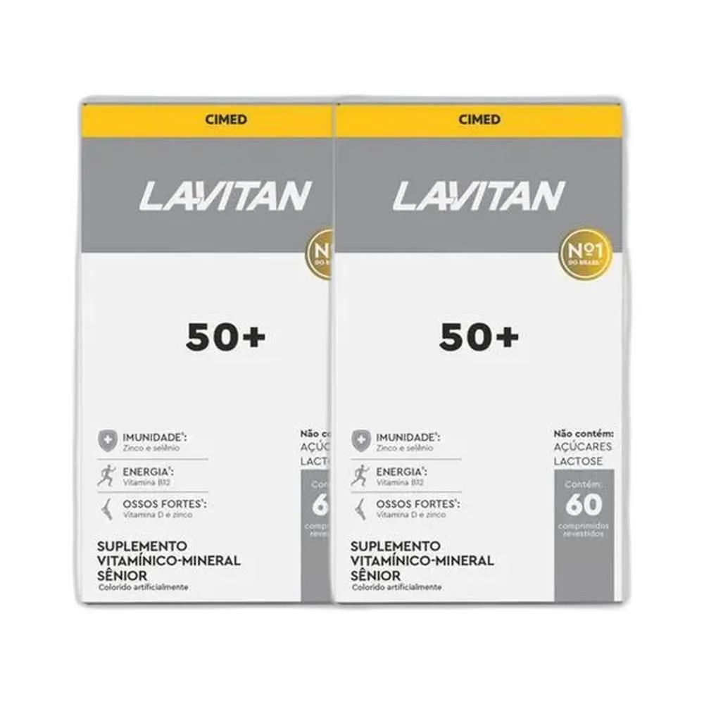KIT 2X VITAMINA LAVITAN 50+ SêNIOR 60 COMPRIMIDOS - CIMED