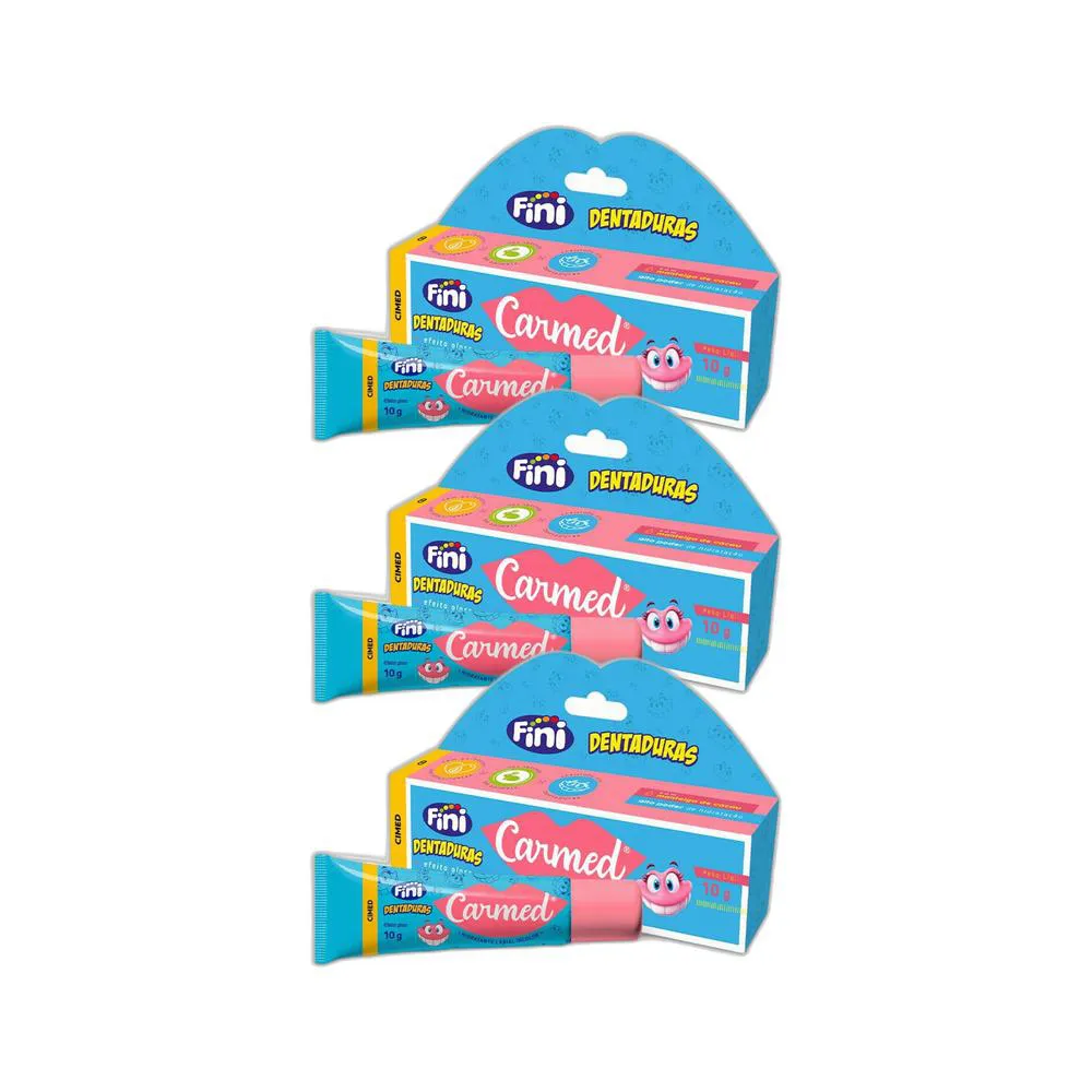 KIT 3X HIDRATANTE LABIAL CARMED FINI DENTADURA 10G - CIMED