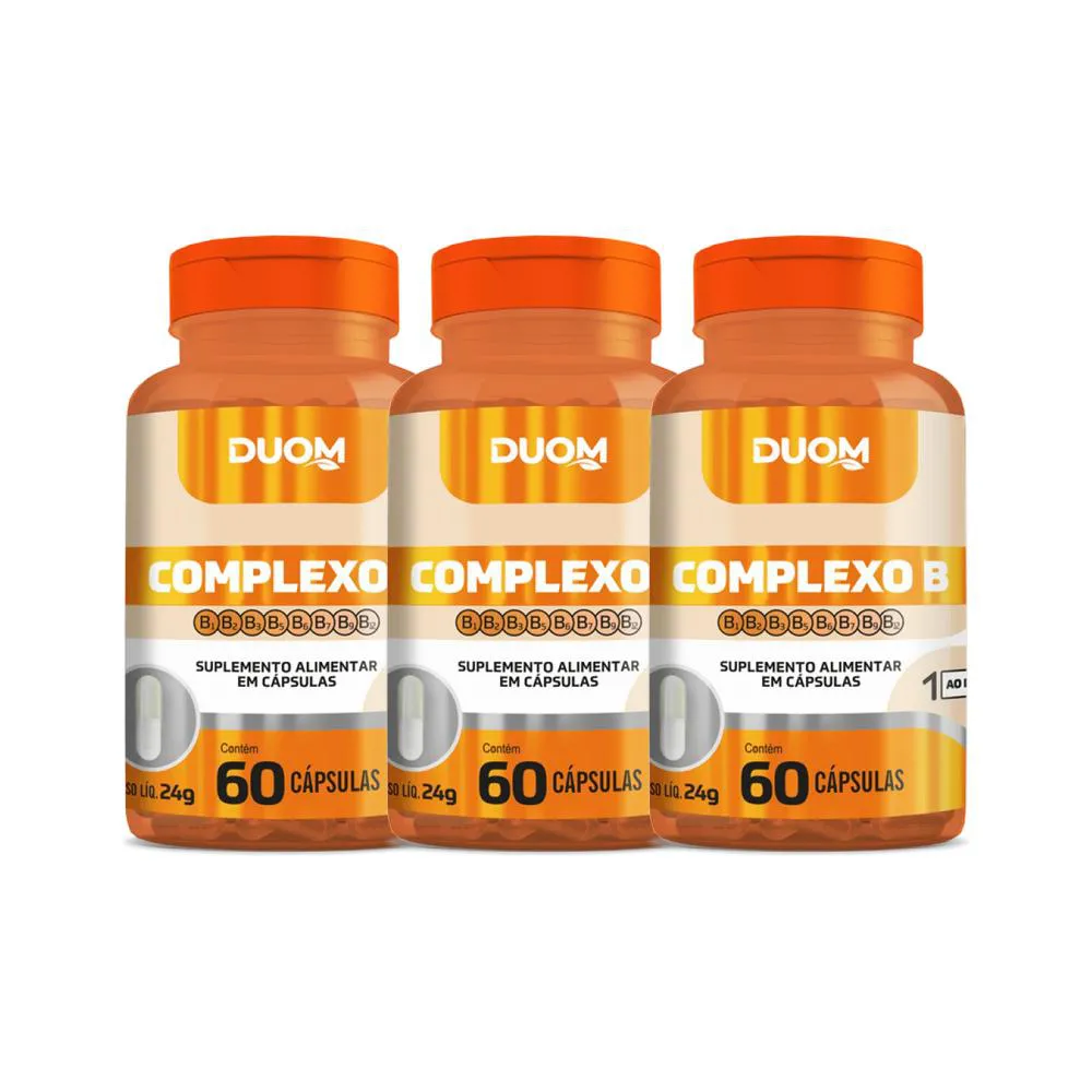 KIT 3X SUPLEMENTO ALIMENTAR COMPLEXO B 60 CPS - DUOM