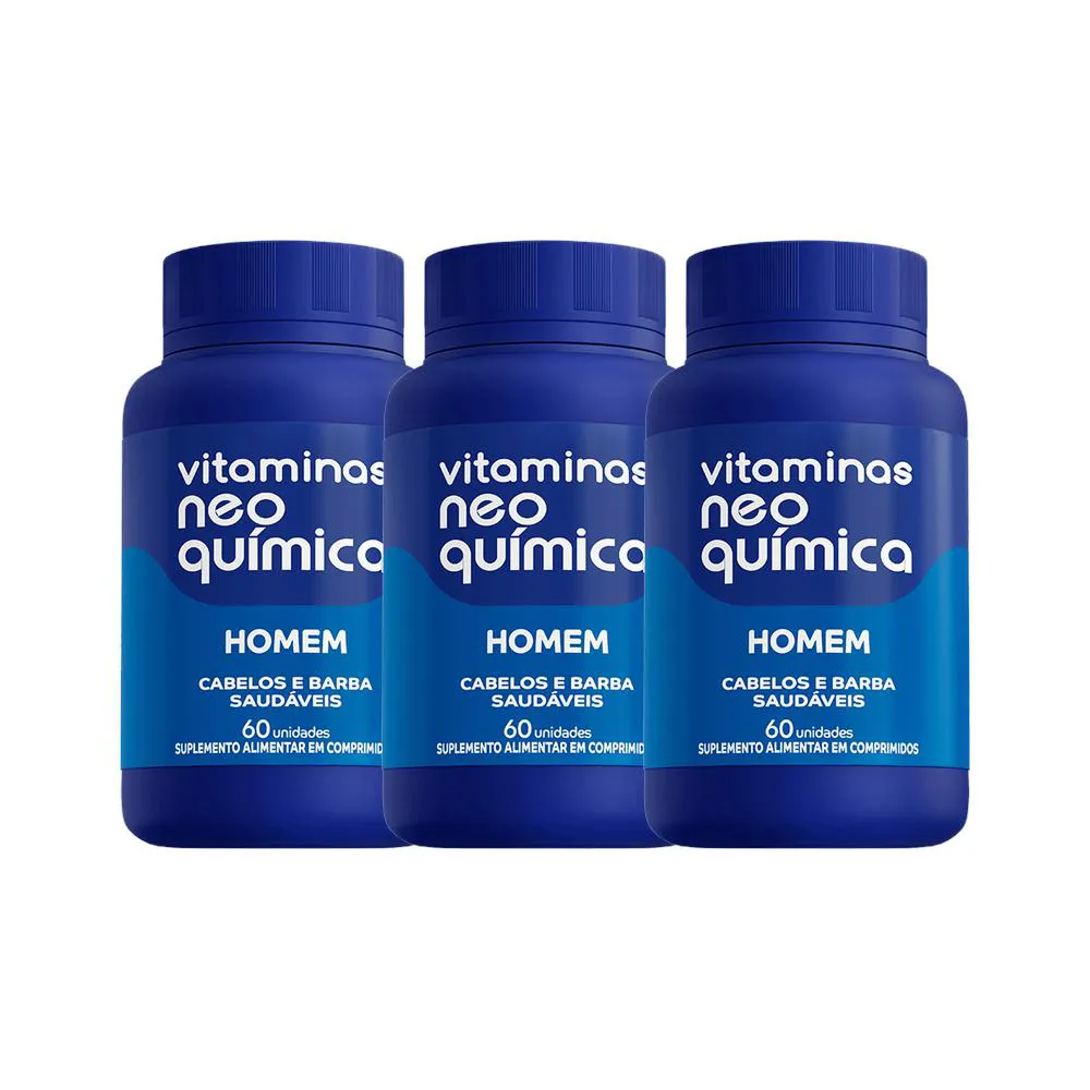 KIT 3X SUPLEMENTO ALIMENTAR HOMEM 60 CPR -  NEO QUIMICA