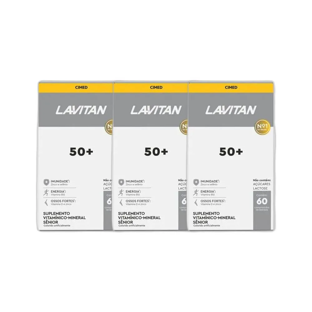 KIT 3X VITAMINA LAVITAN 50+ SêNIOR 60 COMPRIMIDOS - CIMED