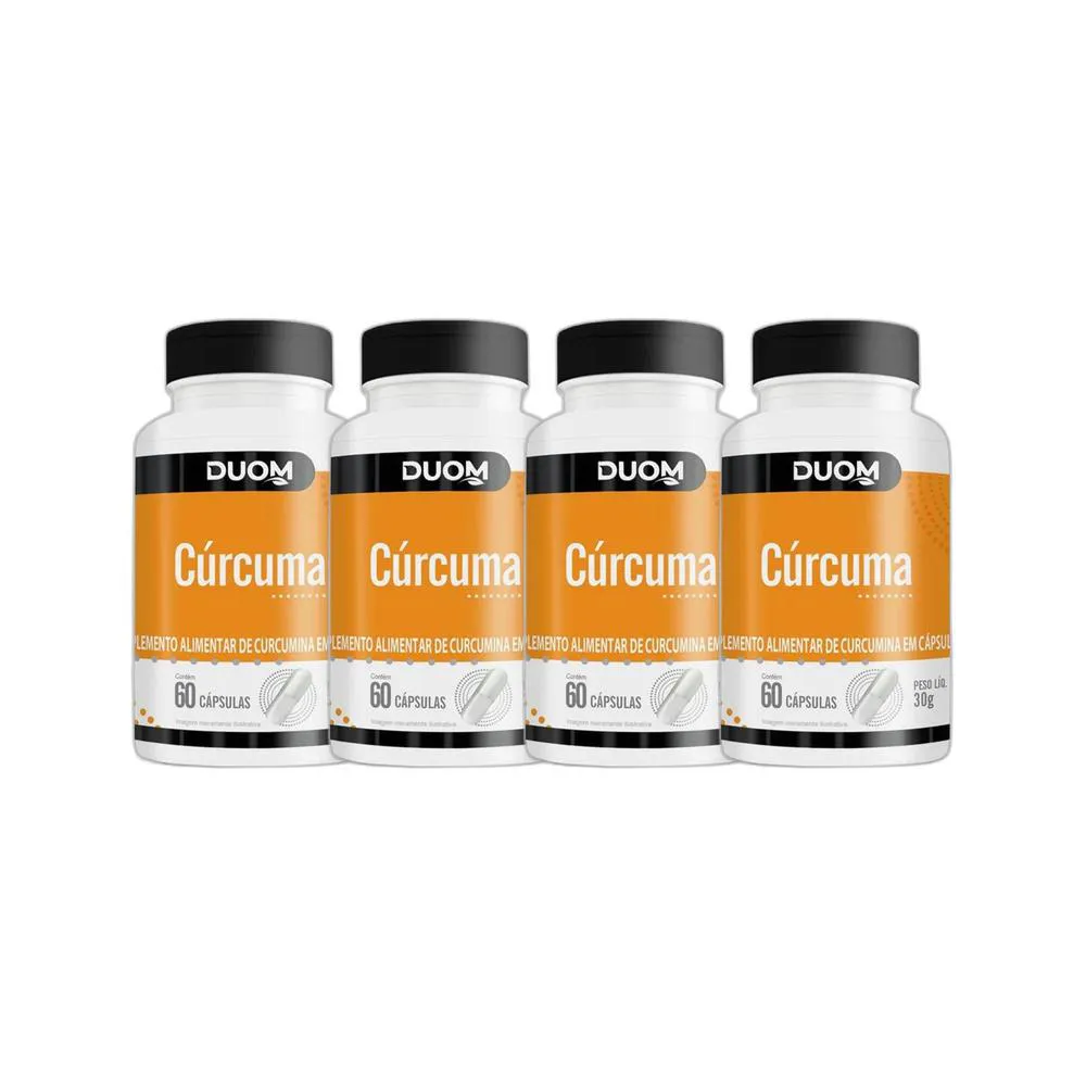 KIT 4X SUPLEMENTO ALIMENTAR CúRCUMA 60 CPS - DUOM