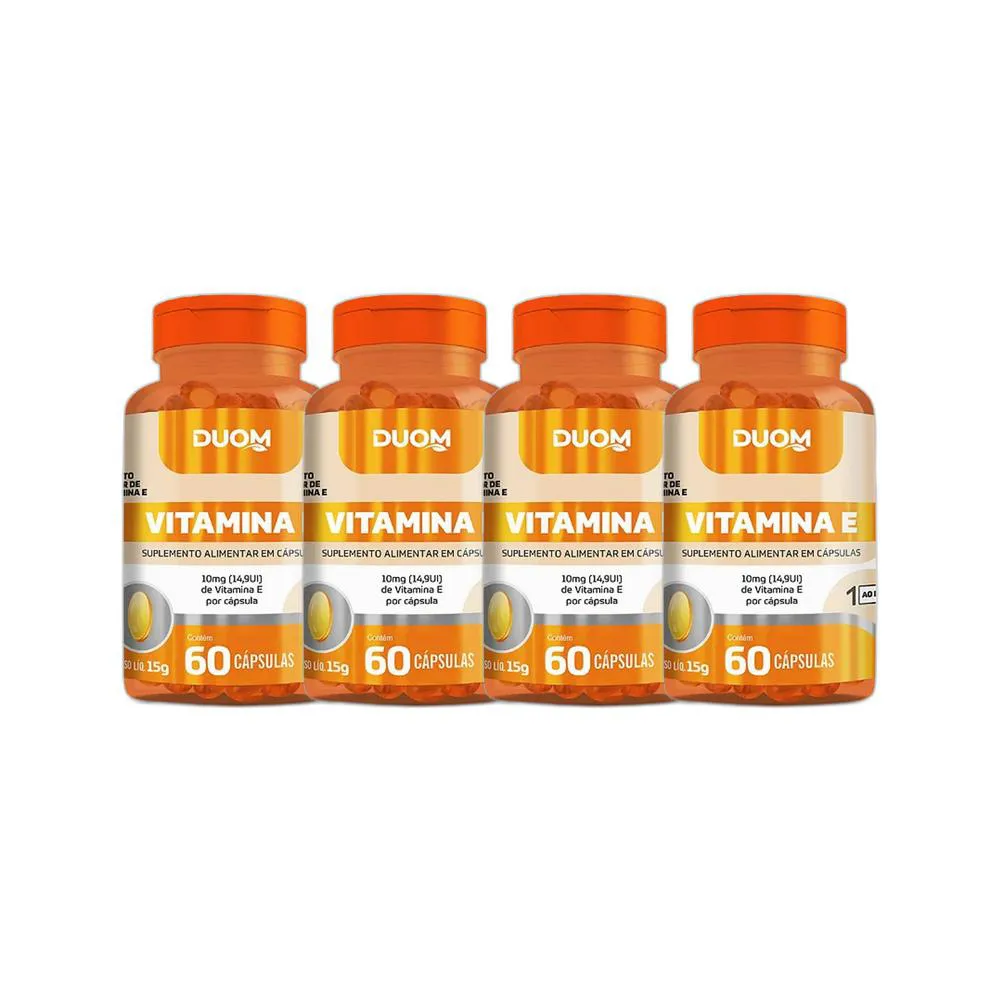 KIT 4X SUPLEMENTO ALIMENTAR VITAMINA E 60 CPS - DUOM