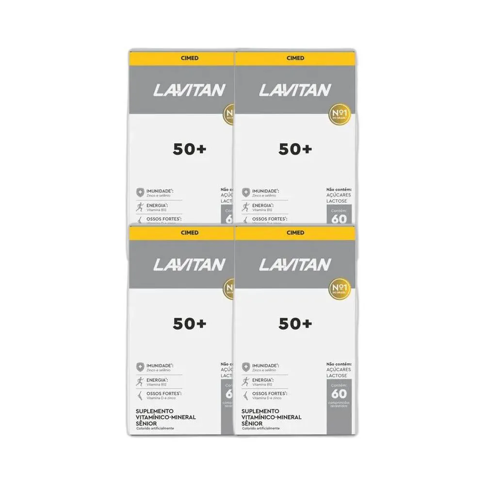 KIT 4X VITAMINA LAVITAN 50+ SêNIOR 60 COMPRIMIDOS - CIMED