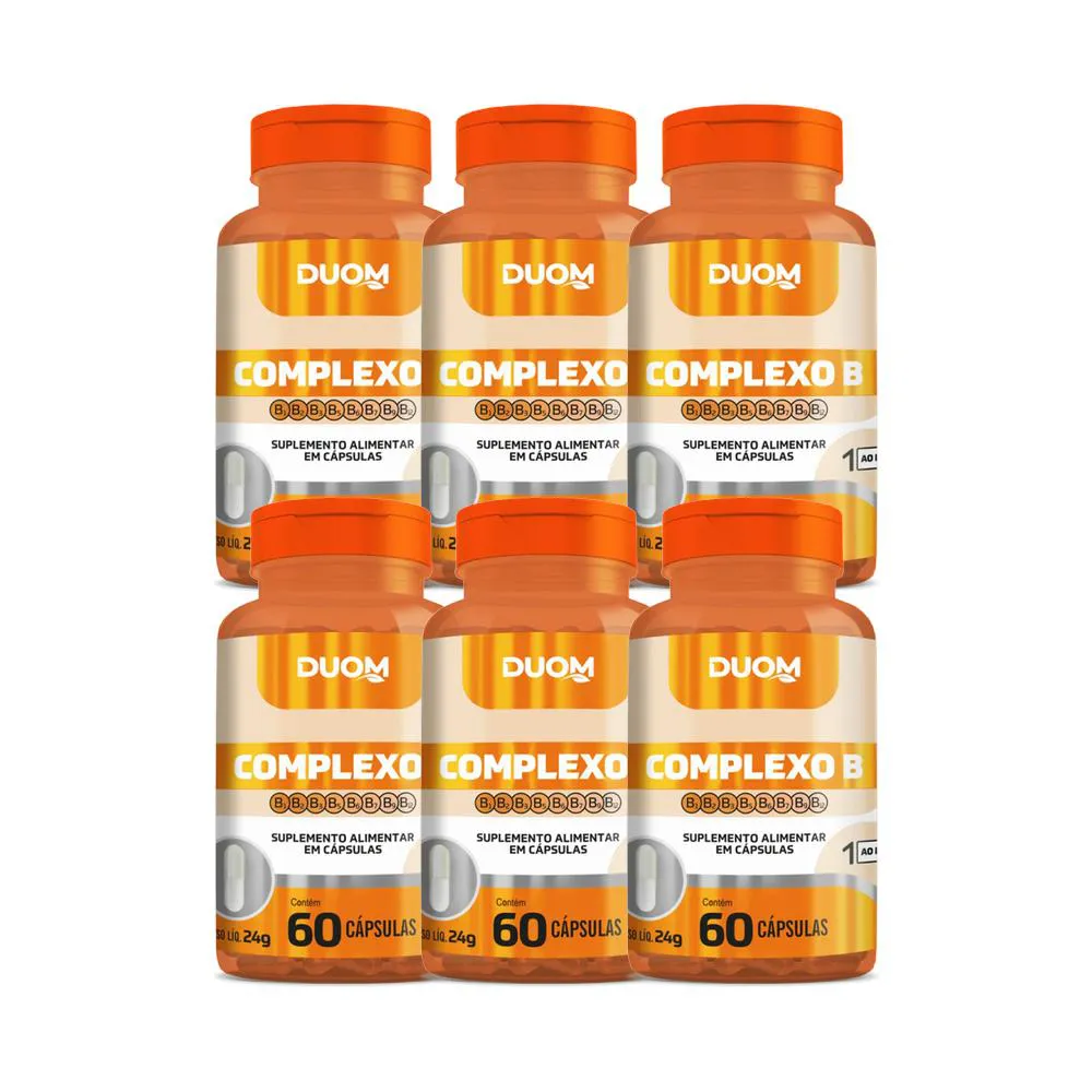 KIT 6X SUPLEMENTO ALIMENTAR COMPLEXO B 60 CPS - DUOM