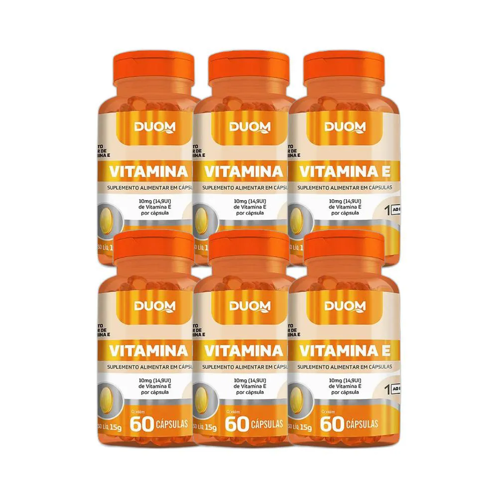 KIT 6X SUPLEMENTO ALIMENTAR VITAMINA E 60 CPS - DUOM