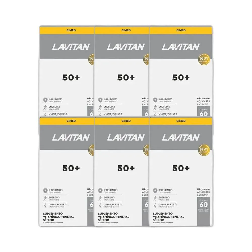 KIT 6X VITAMINA LAVITAN 50+ SêNIOR 60 COMPRIMIDOS - CIMED