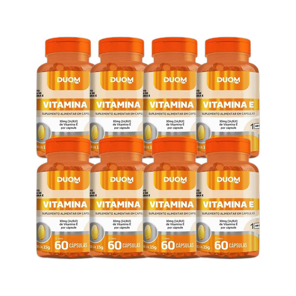 KIT 8X SUPLEMENTO ALIMENTAR VITAMINA E 60 CPS - DUOM