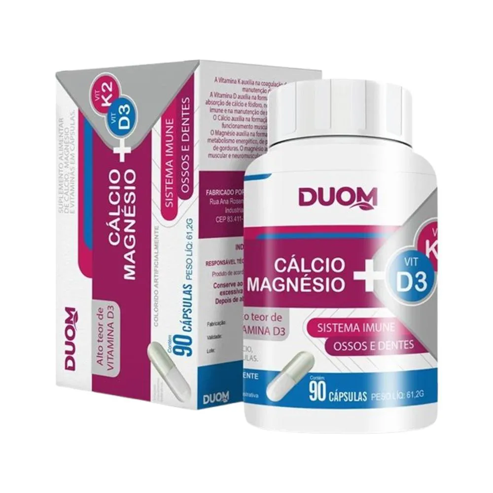 SUPLEMENTO ALIMENTAR CáLCIO D3 MAG K2 90 CPS - DUOM