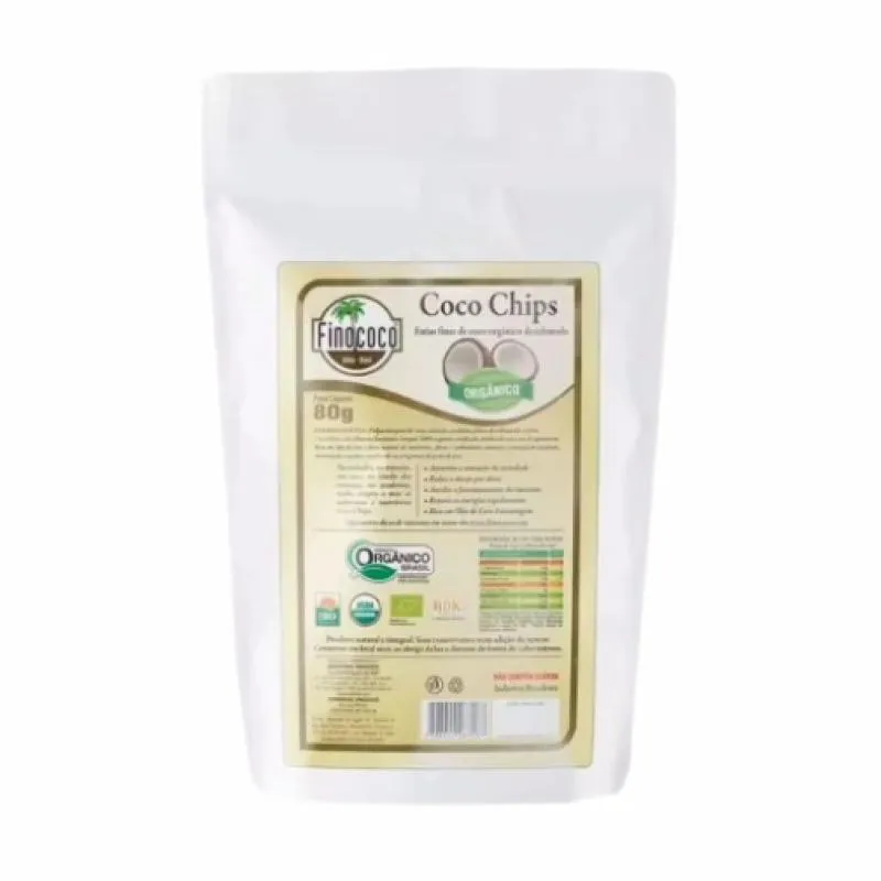 KIT 2X: CHIPS DE COCO ORGâNICO FINOCOCO 80G