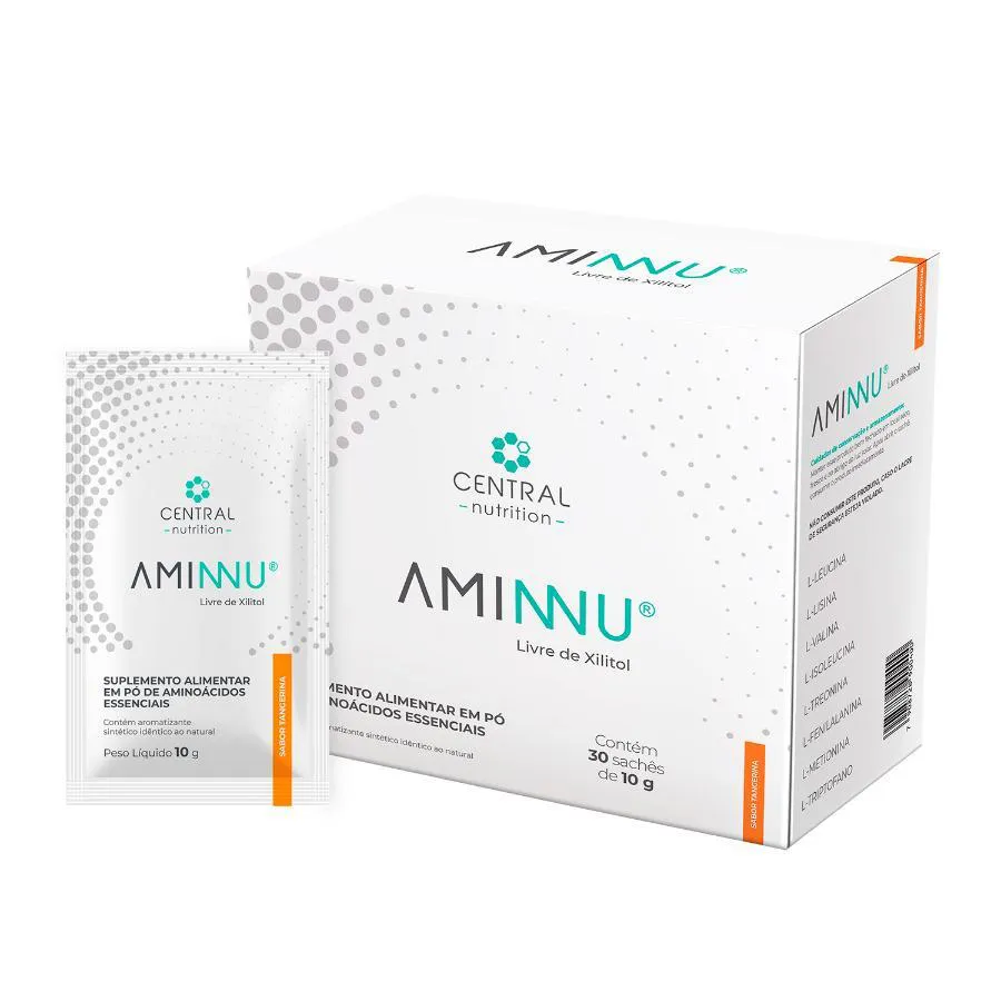 AMINNU 10G 30 SACHêS SEM XILITOL - CENTRAL NUTRITION Tangerina