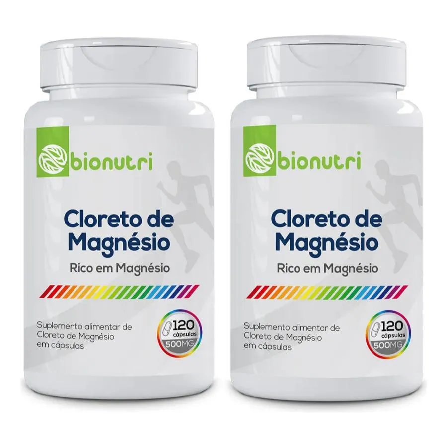 KIT 2X CLORETO DE MAGNéSIO 350MG 120 CáPSULAS - BIONUTRI