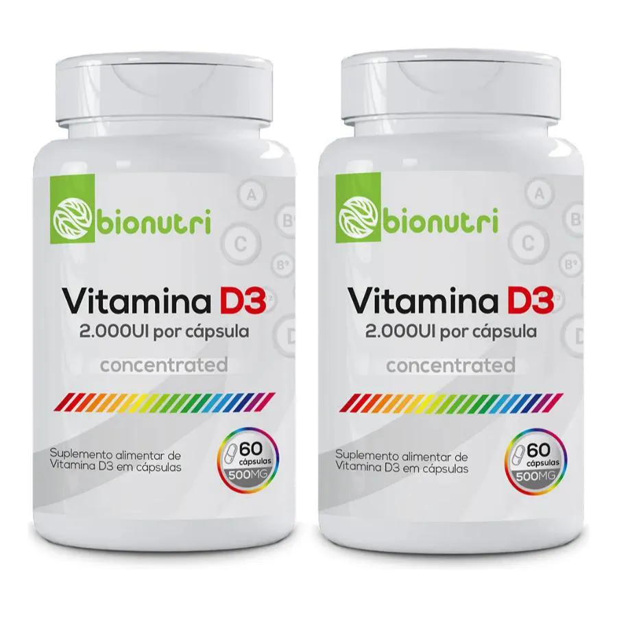 KIT 2X VITAMINA D3 2000UI 60 CáPSULAS - BIONUTRI