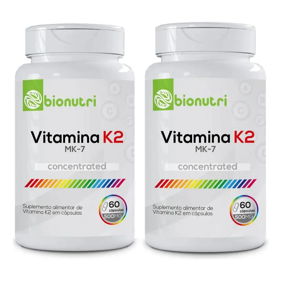 KIT 2X VITAMINA K2 MK-7 500MG 60 CáPSULAS - BIONUTRI