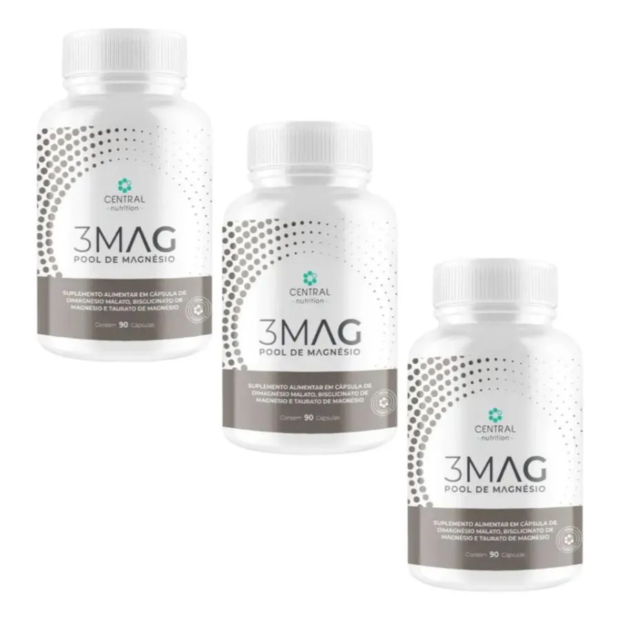 KIT COM 3 UNIDADES 3MAG POOL DE MAGNéSIO CENTRAL NUTRITION