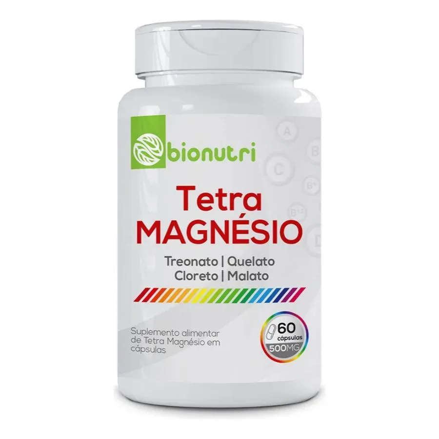 TETRA MAGNéSIO QUELATO MALATO E CLORETO 60 CáPSULAS - BIONUTRI