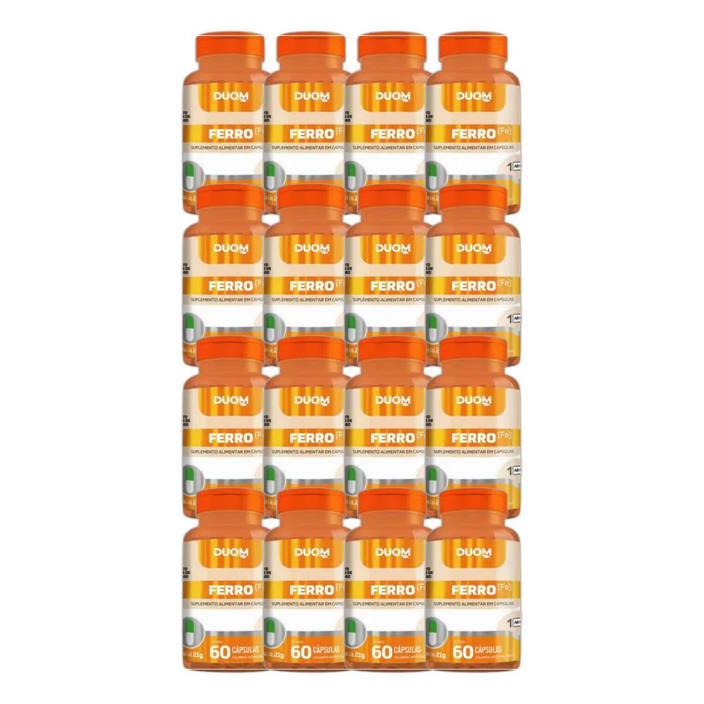 KIT 16X SUPLEMENTO ALIMENTAR FERRO 60 CPS - DUOM