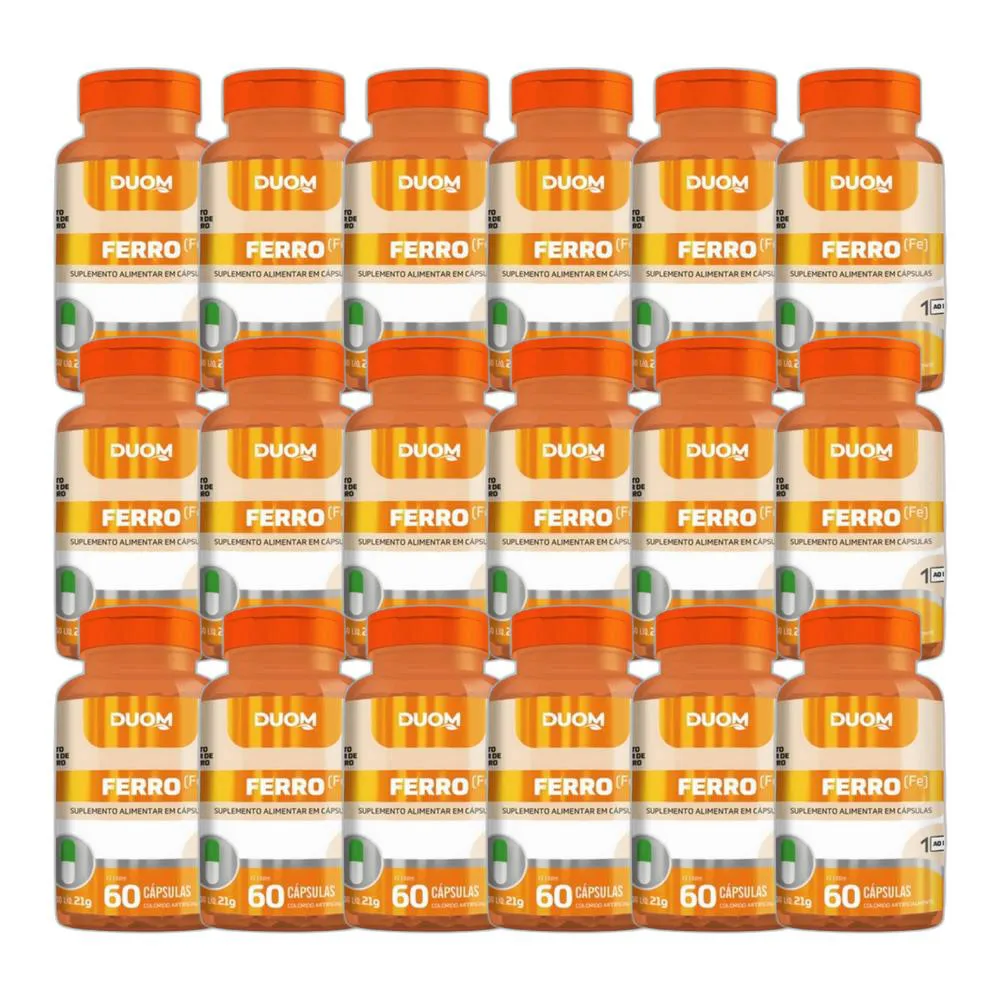 KIT 18X SUPLEMENTO ALIMENTAR FERRO 60 CPS - DUOM