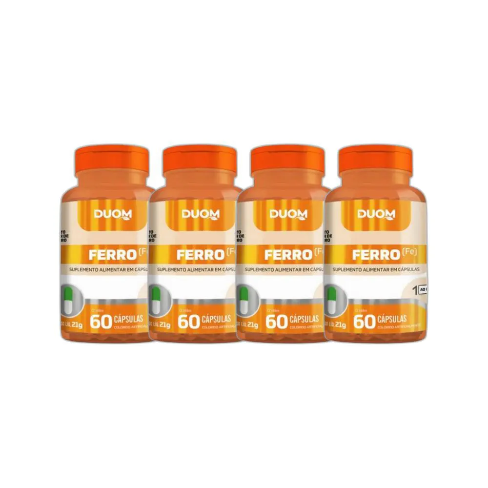 KIT 4X SUPLEMENTO ALIMENTAR FERRO 60 CPS - DUOM