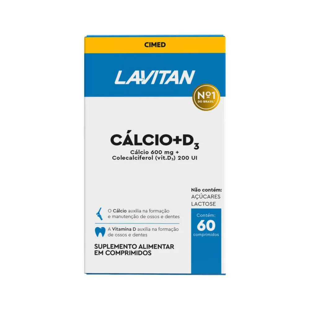 VITAMINA LAVITAN CáLCIO + VITAMINA D3 60 CPR - CIMED