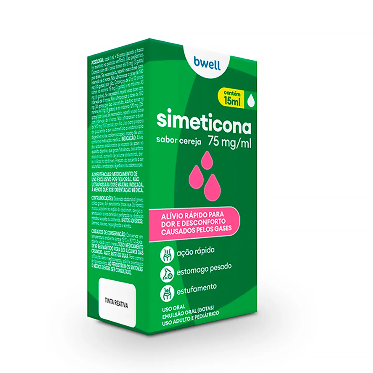bwell Simeticona 75mg/ml Sabor Cereja 15ml