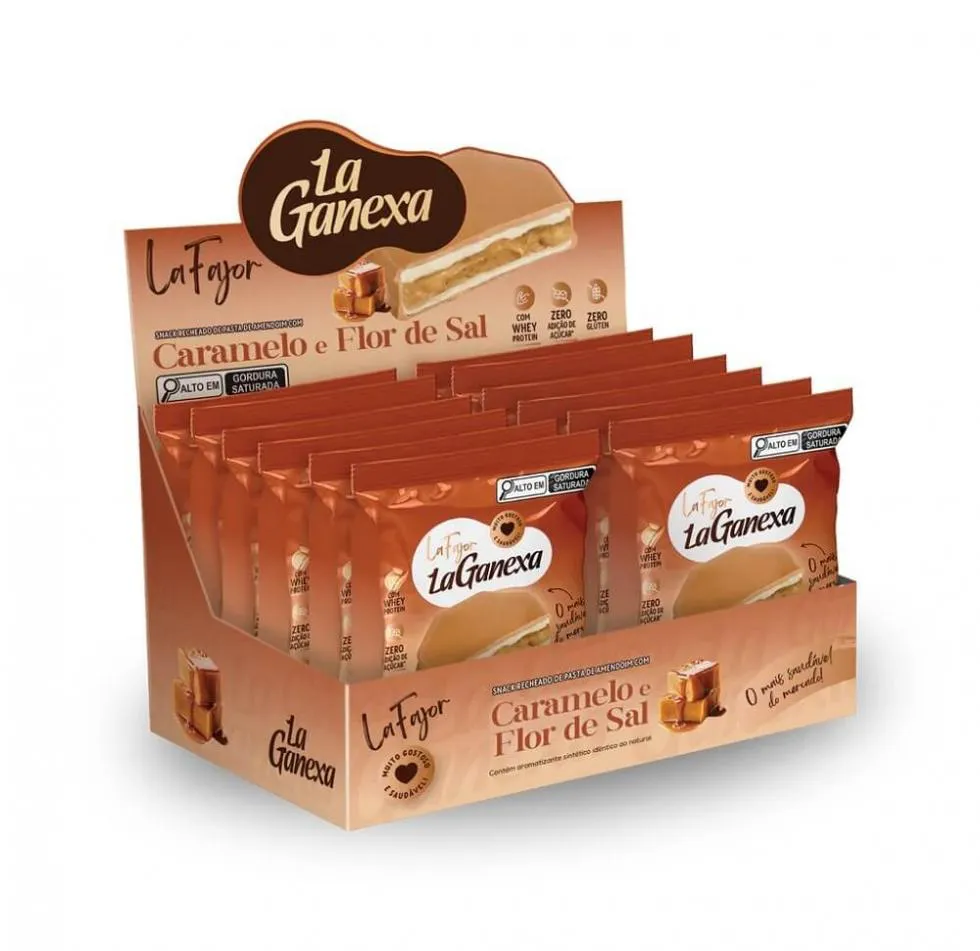 LA FAJOR LA GANEXA DISPLAY (12 UNID. 50G) - SABOR: CARAMELO E FLOR DE SAL