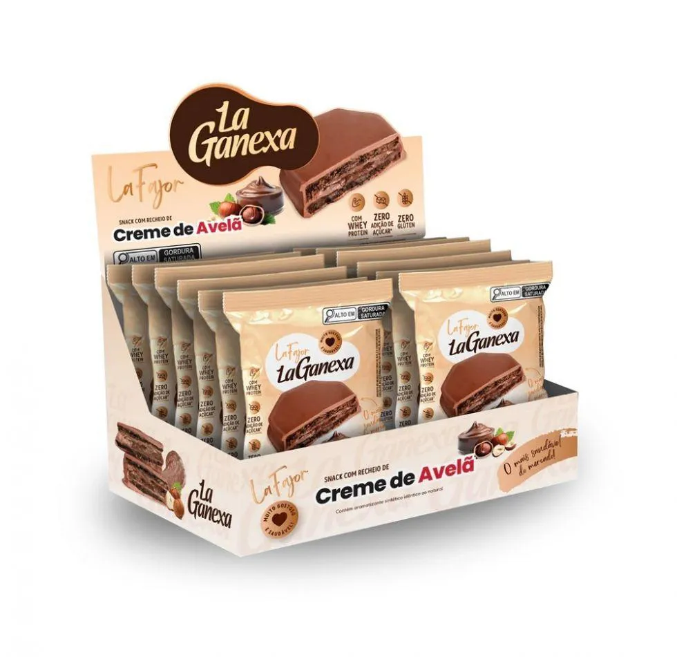 LA FAJOR LA GANEXA DISPLAY (12 UNID. 50G) - SABOR: CREME DE AVELã