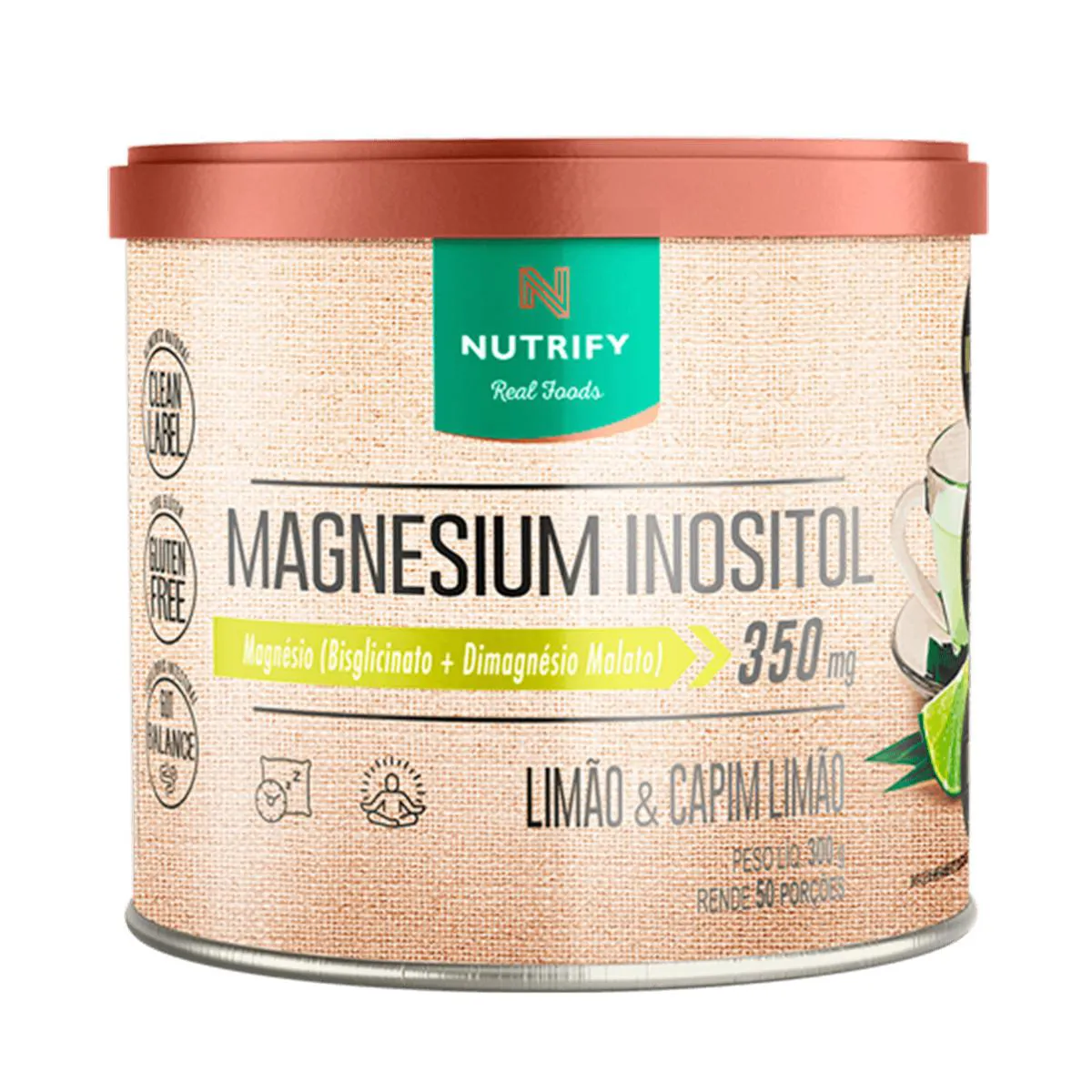 MAGNéSIO INOSITOL NUTRIFY LIMãO E CAPIM LIMãO 300G