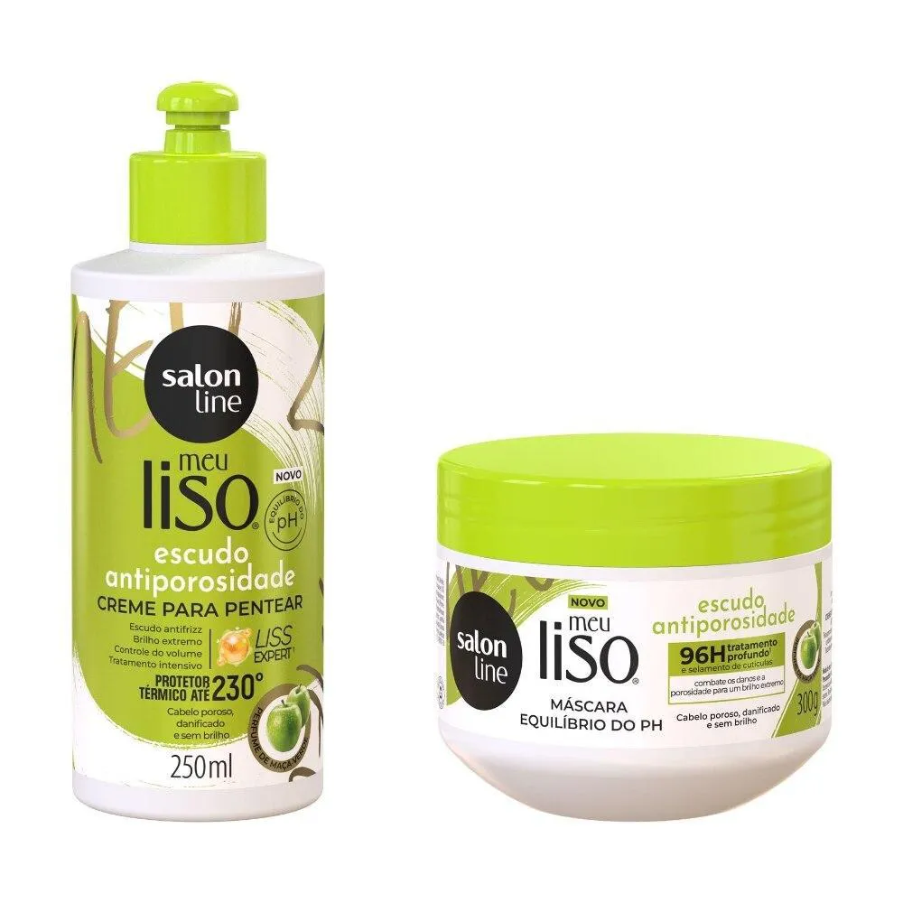 KIT MáSCARA + CREME PARA PENTEAR MEU LISO ANTIPOROSIDADE