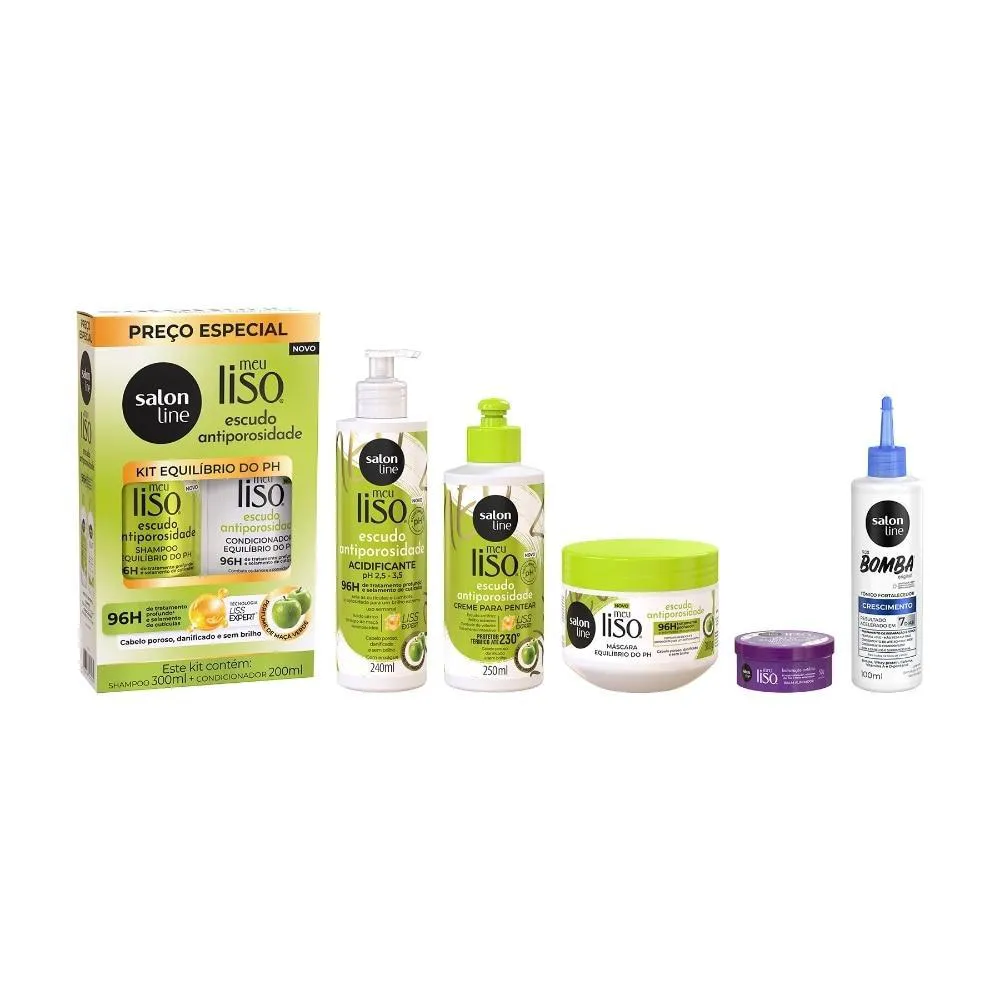KIT MEU LISO ESCUDO ANTIPOROSIDADE COM BALM E TôNICO