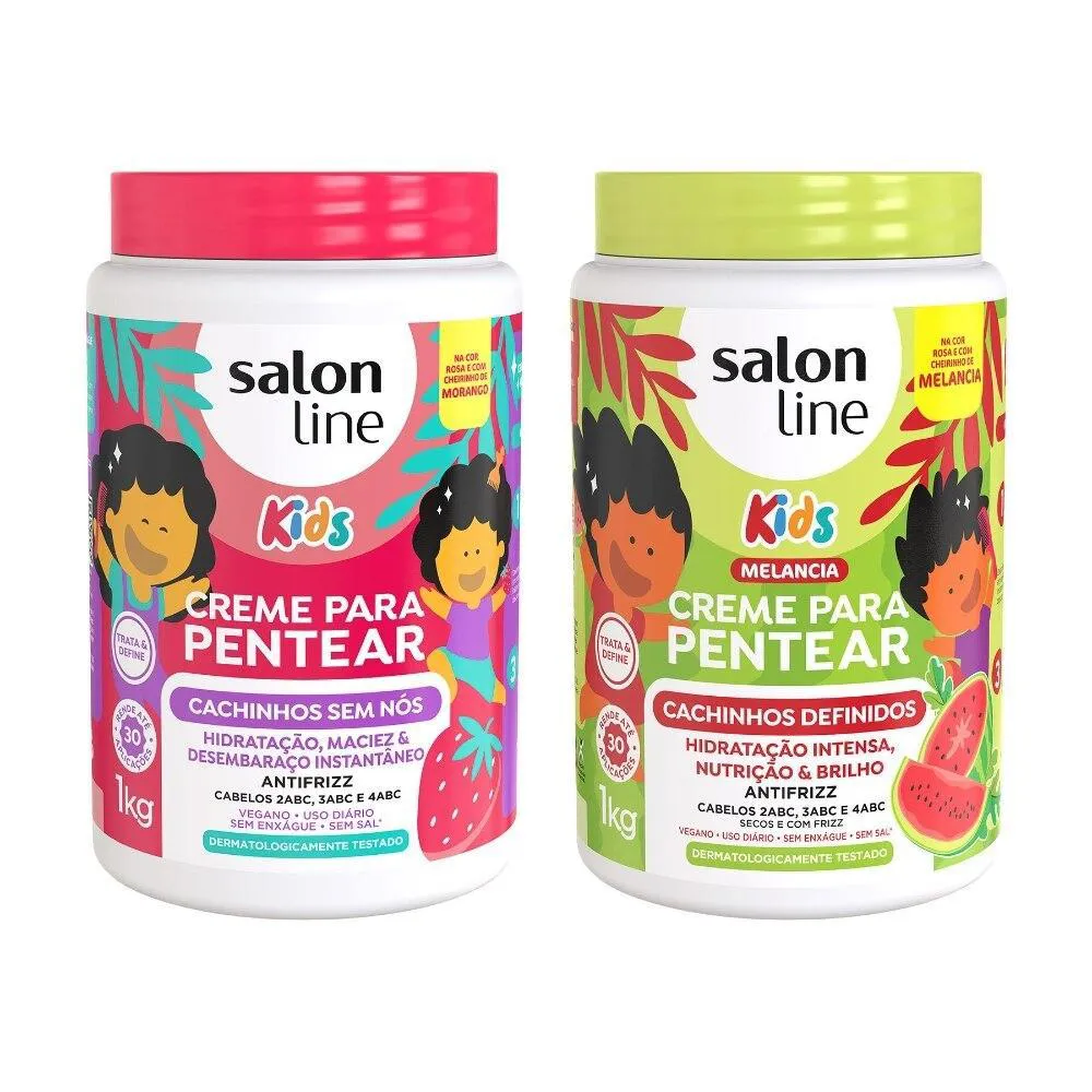 KIT MORANGO E MELANCIA COM 2 CREMES PARA PENTEAR