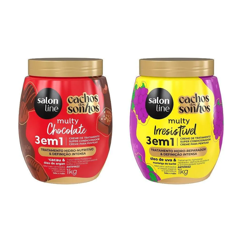 KIT MULTY CREME DE TRATAMENTO UVA E CHOCOLATE