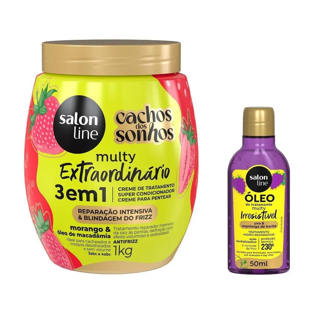 KIT MULTY UVA E MORANGO COM CREME E ÓLEO DE TRATAMENTO