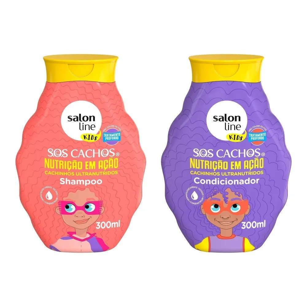 KIT SHAMPOO E CONDICIONADOR SOS CACHOS KIDS NUTRIçãO EM AçãO