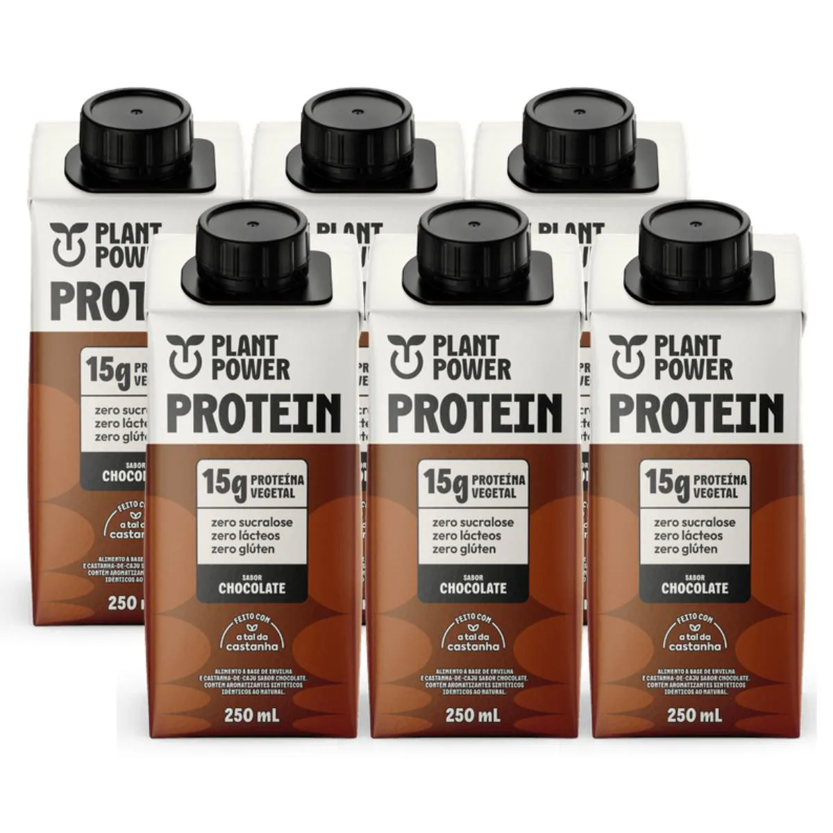 6X BEBIDA VEGETAL 15G PROTEIN PLANT POWER CHOCOLATE 250ML