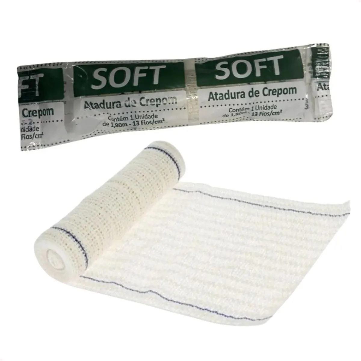 KIT COM 120 ATADURA DE CREPOM 6CM X1,20M 13 FIOS SOFT ERIMAX