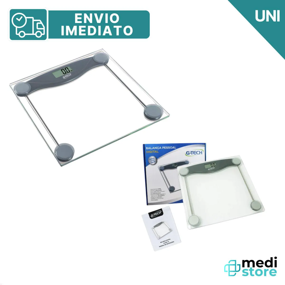 BALANçA DIGITAL MODELO GLASS 10 VIDRO COM SENSOR DE PRESSãO