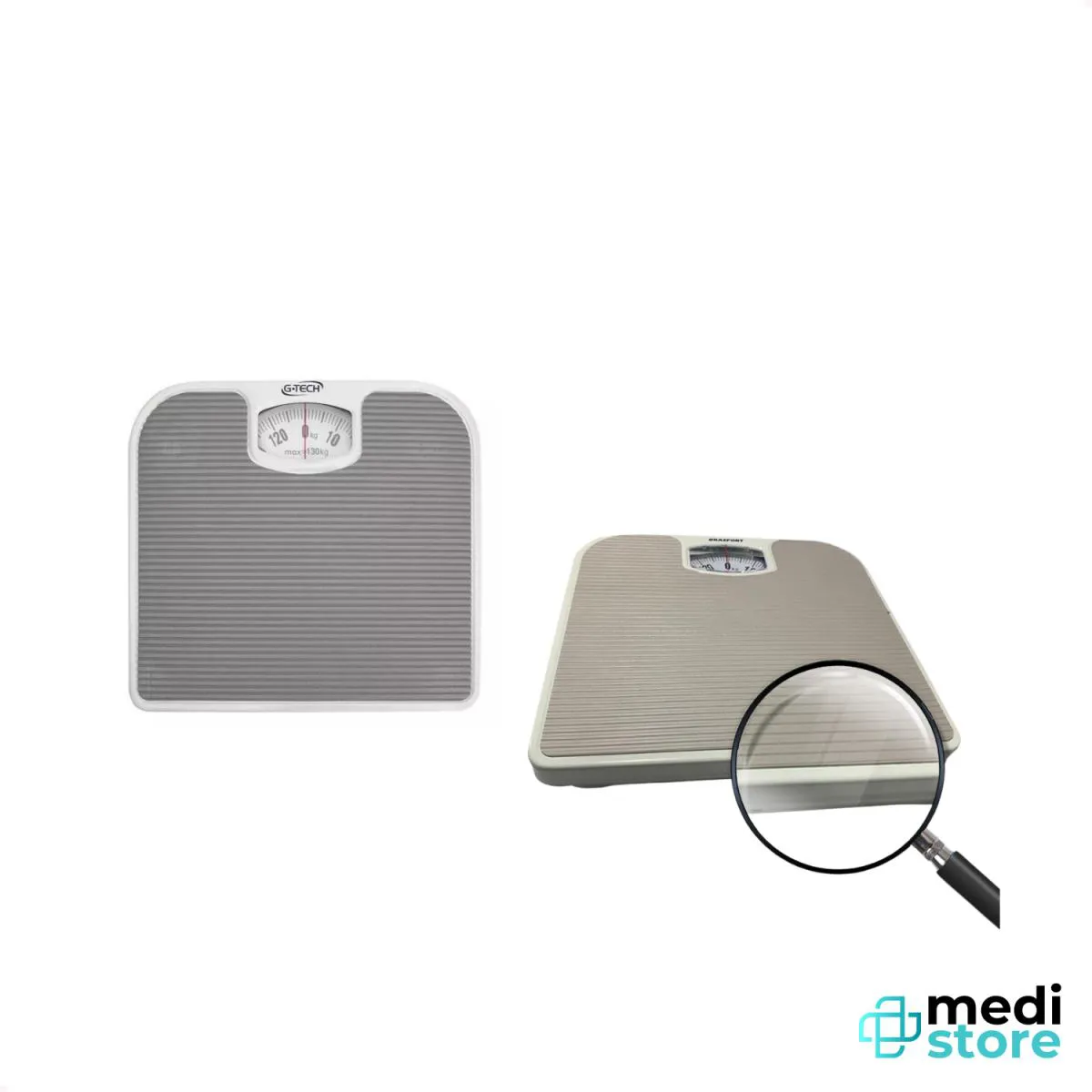 BALANçA MECANICA ANTI-DERRAPANTE CINZA / PARA BANHEIRO 130KG