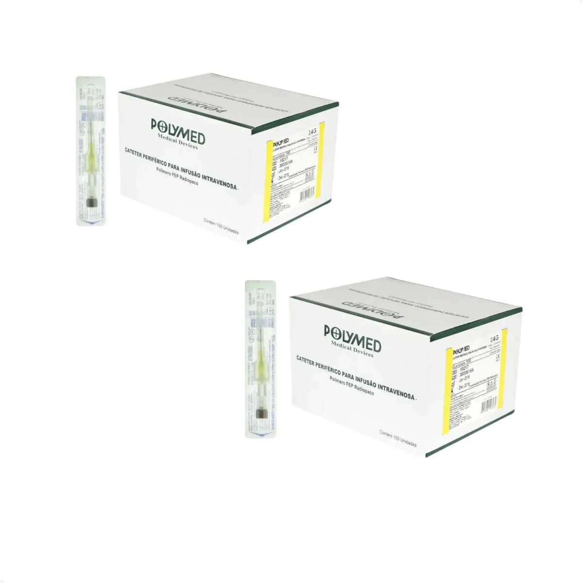 CATETER IV 24G INTRAVENOSO INFUSãO (200 UNIDADES) DA POLYMED